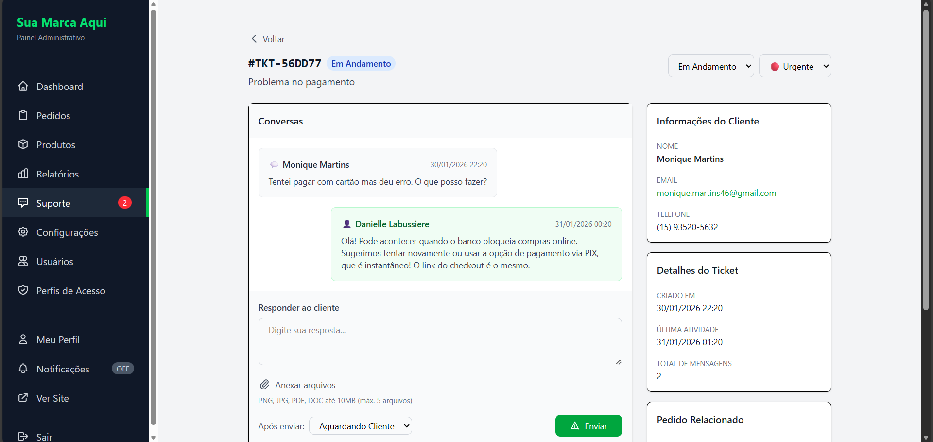 Exemplo Suporte - Desktop